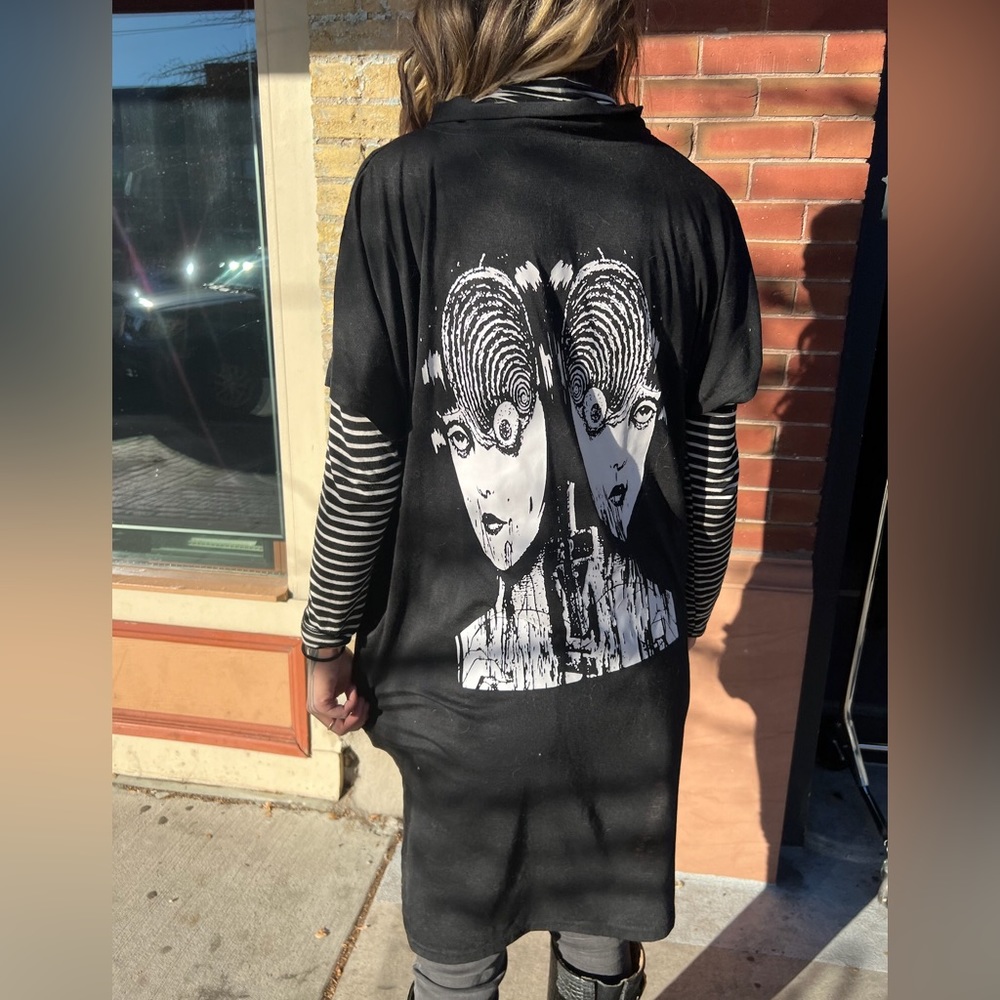JUNJI ITO UZUMAKI zipper kimono shirt
